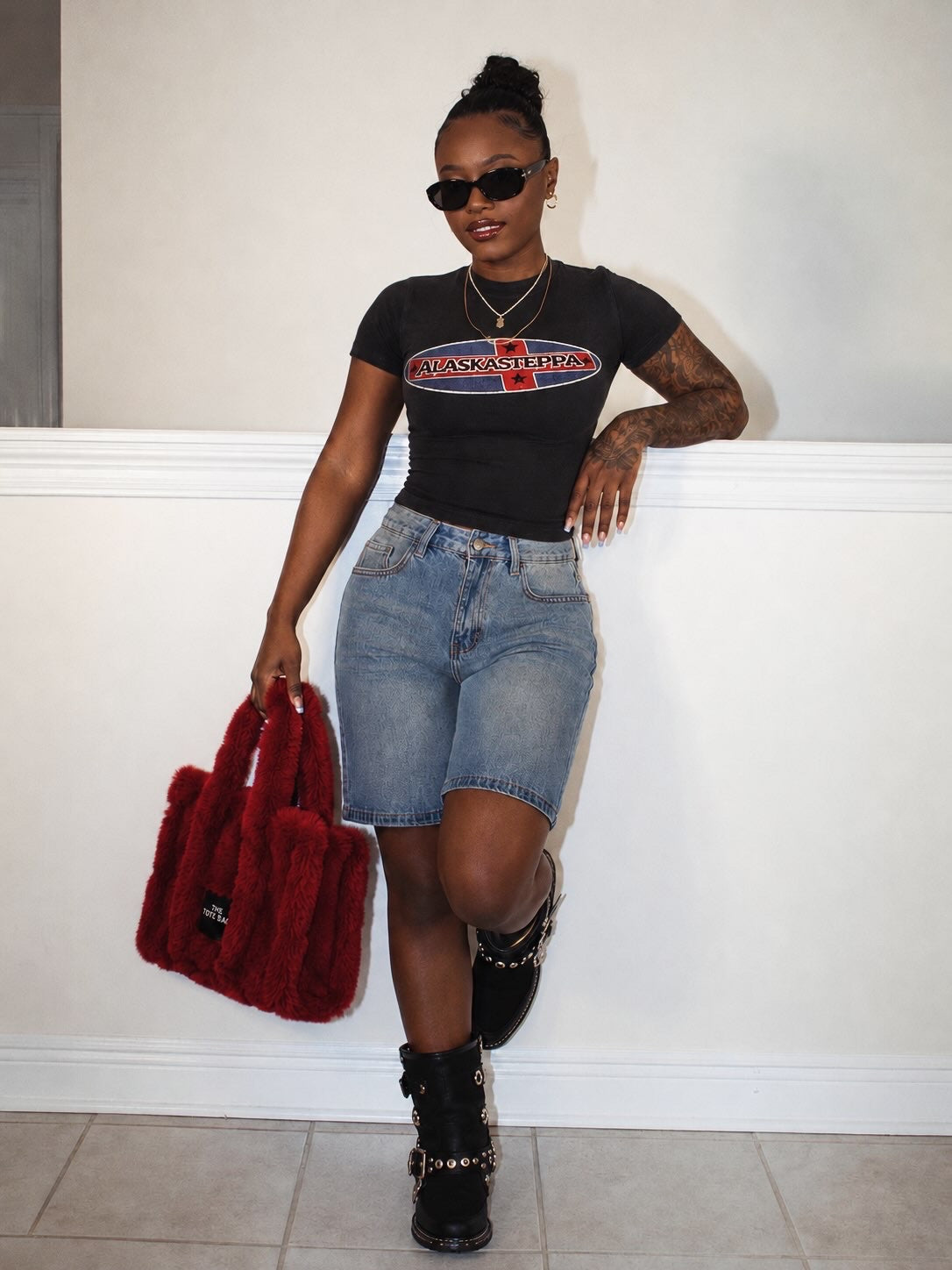 LADIES DARK GREY ROYAL STANDARD TEE