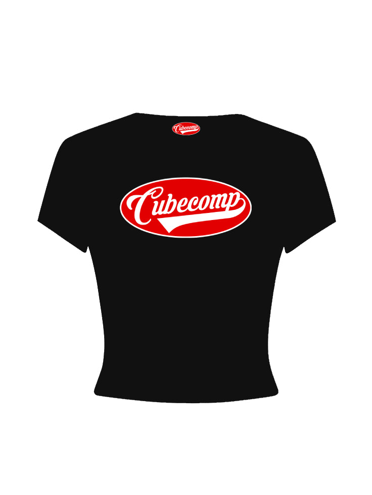 LADIES BLACK CUBE COMP TEE